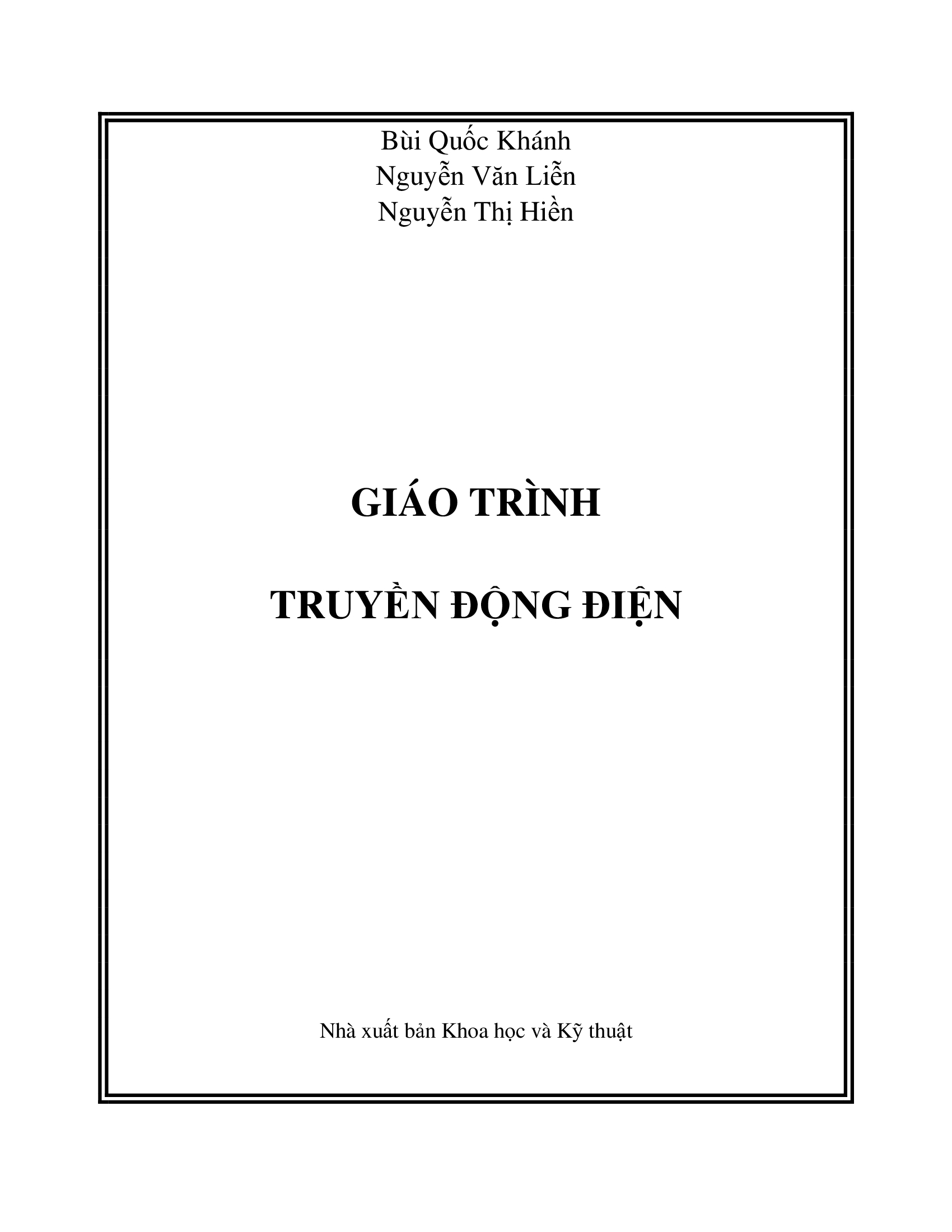 Giáo trình truyền động điện (tham khảo)