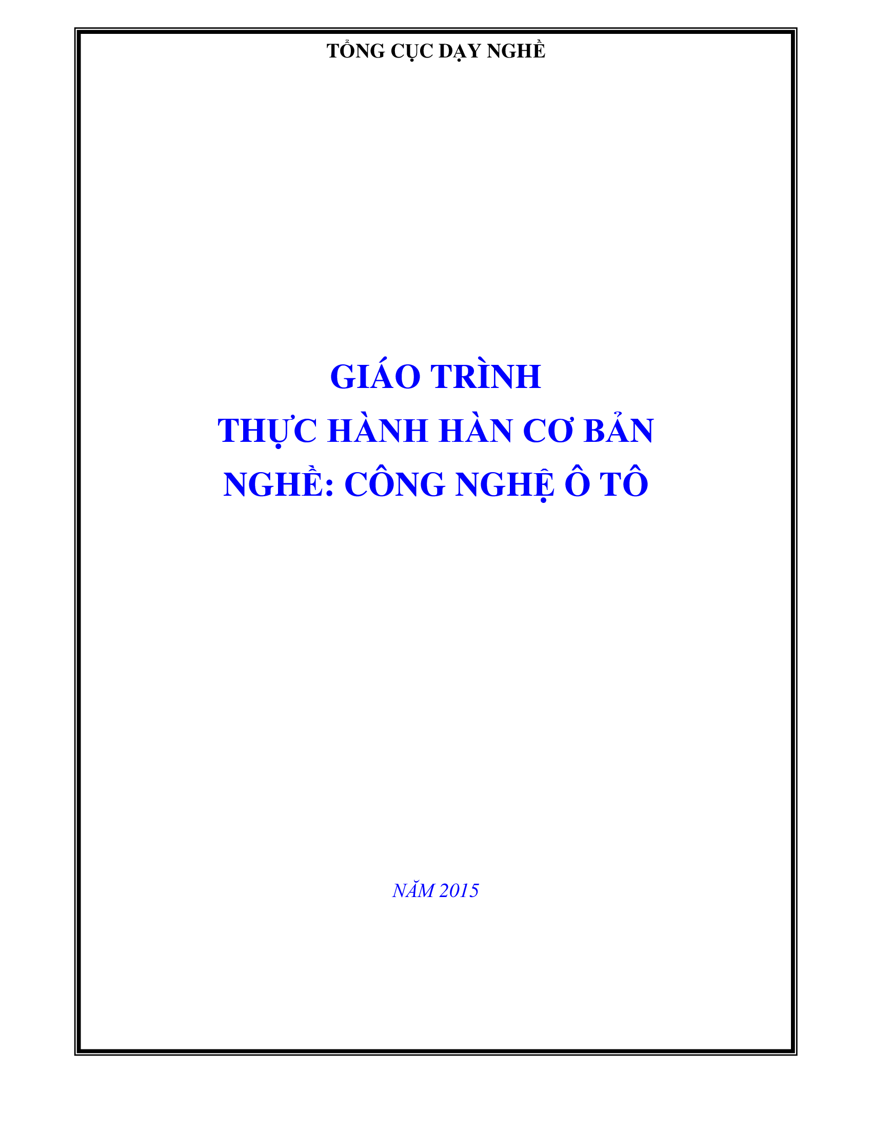 Giáo trình thực hành hàn cơ bản