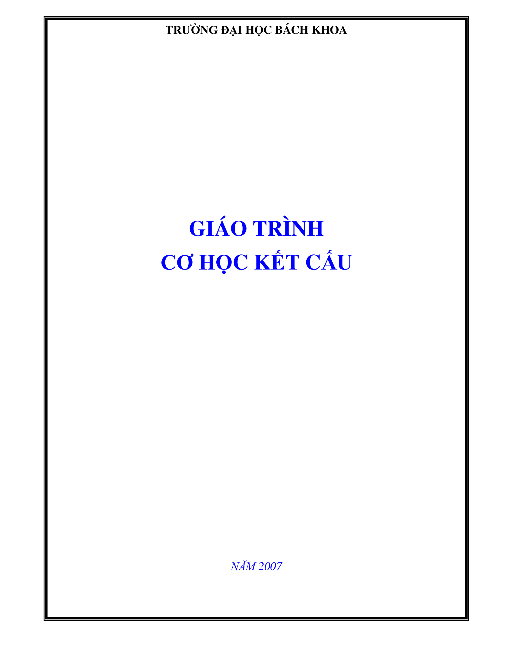 Giáo trình cơ học kết cấu