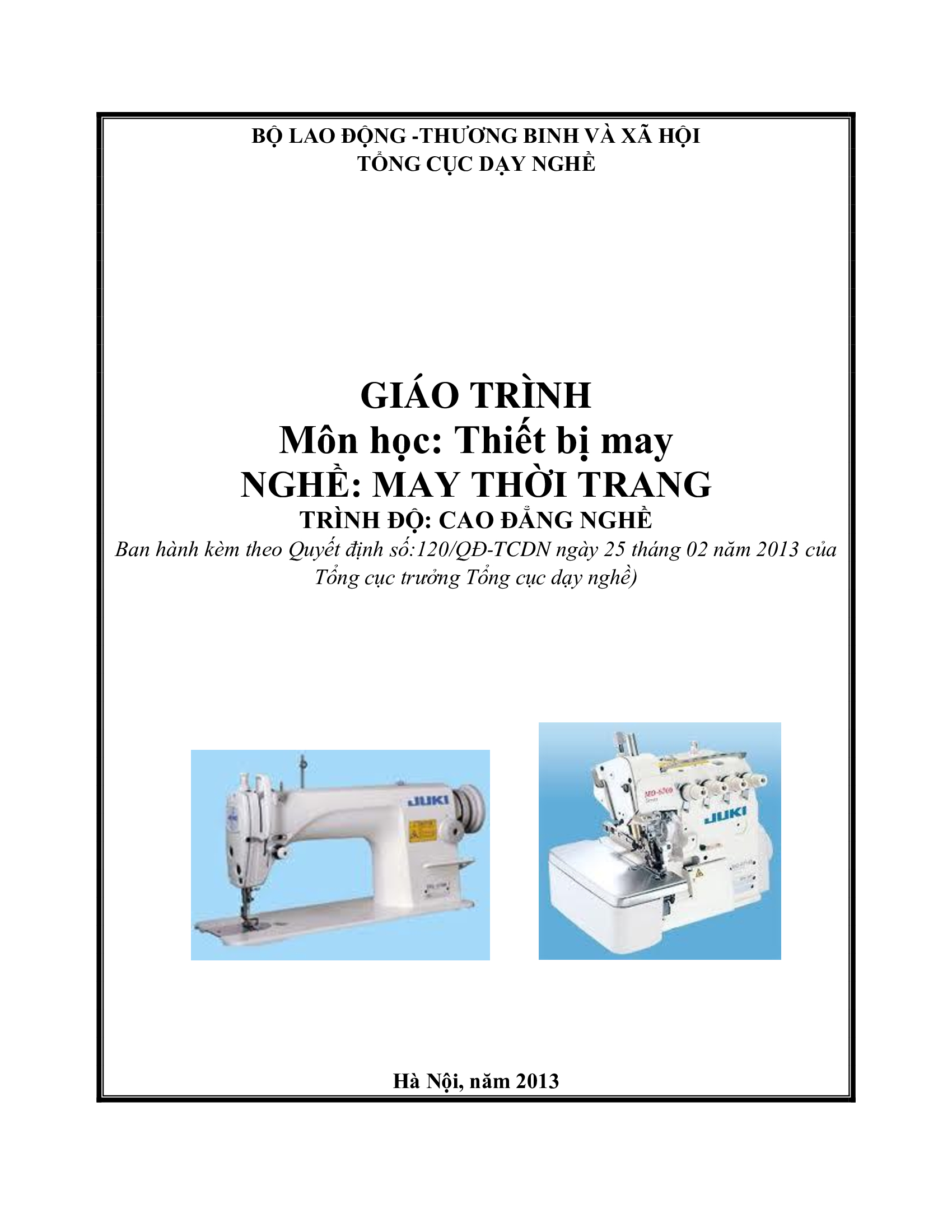 Giáo trình thiết bị may