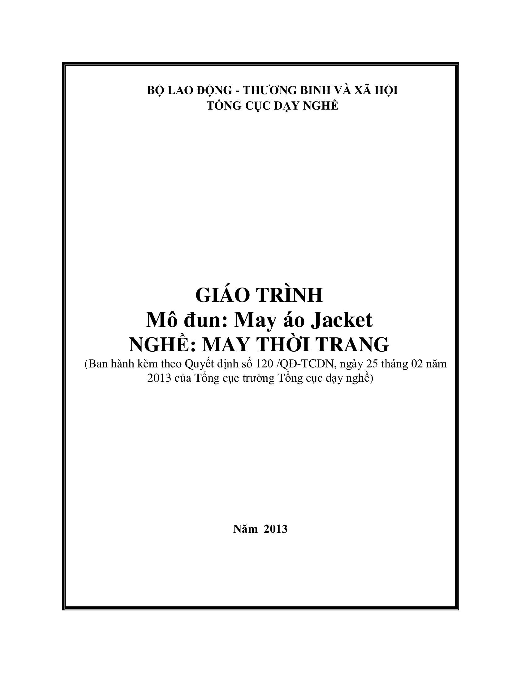 Giáo trình may áo Jacket nam