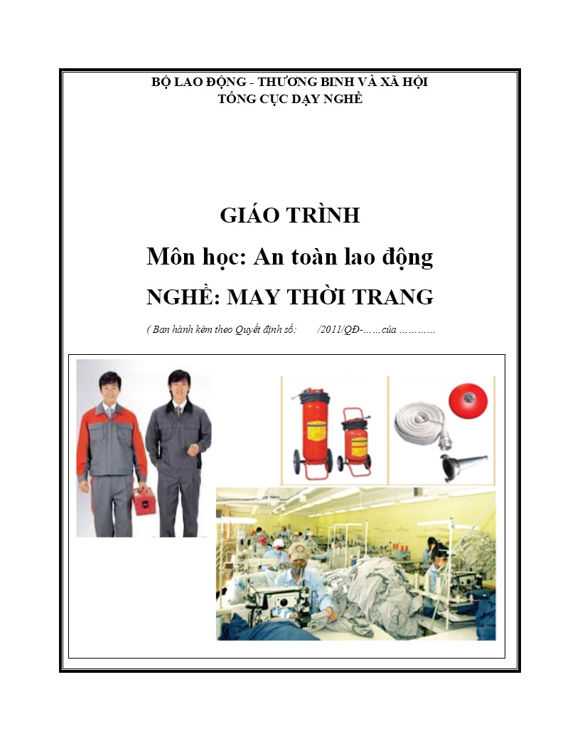 Giáo trình an toàn lao động nghề may thời trang