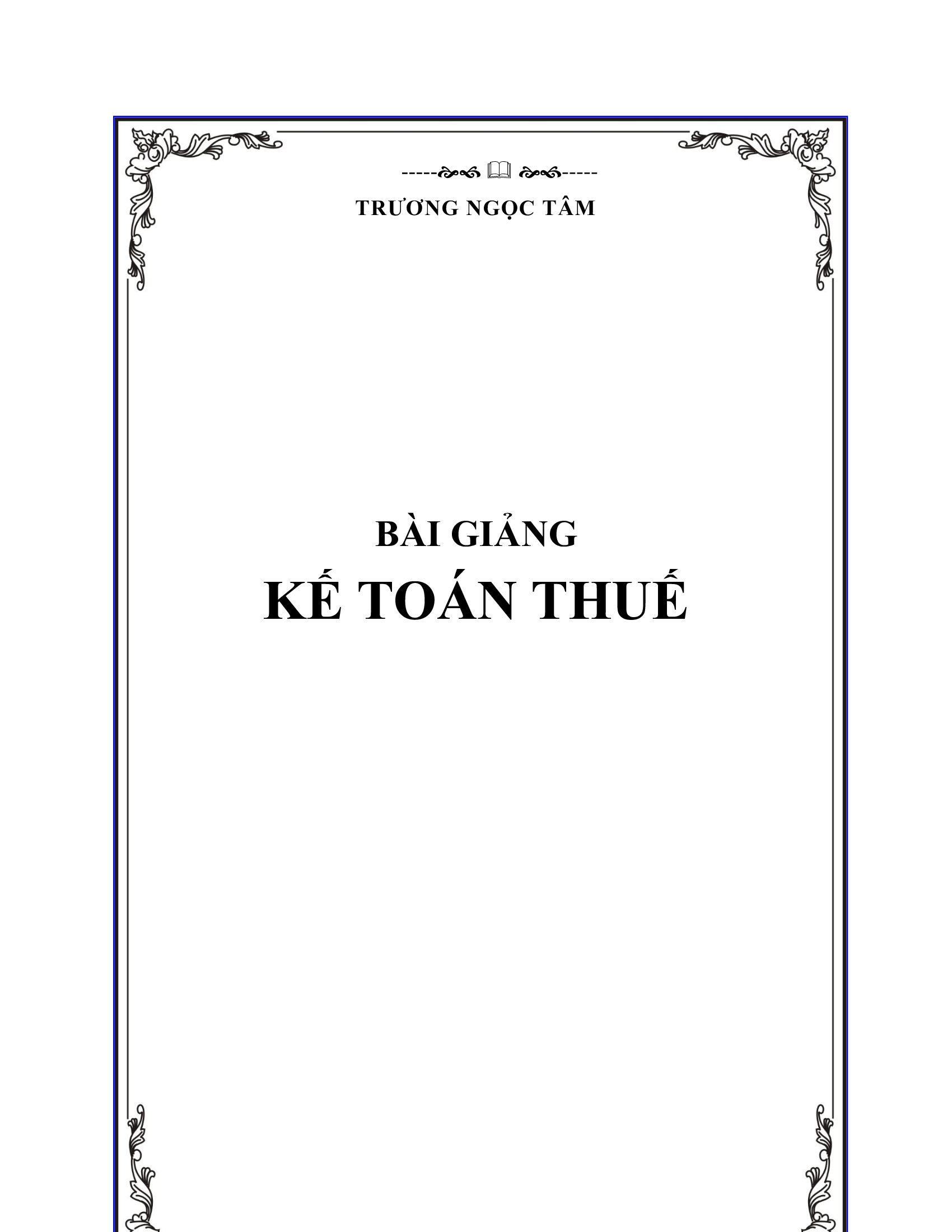 Bài giảng kế toán thuế